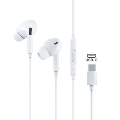 USB-C Type C Earbuds Headphones Earphones with Mic for All Type C Port Phones - Image 1 of 4