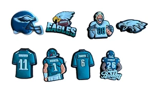 Shoe Charms- PHILADELPHIA FOOTBALLset of 8 with jerseys and Mascot New - Picture 1 of 1