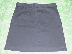 ANN TAYLOR Loft Dark Gray Stretch Cotton Khaki Style Short Skirt **Size 4** EUC - Picture 1 of 4