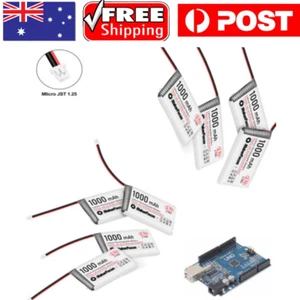 1/2Pack 3.7V 1000mAh Lithium Ion Battery JST 1.25 Connector For Arduino Nodemcu - Picture 1 of 11