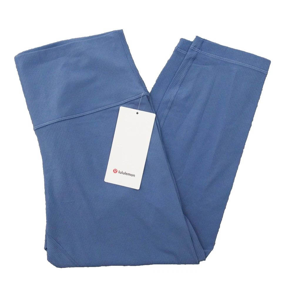 Lululemon Align Ribbed High-Rise Crop 23" Leggings Oasis Blue Size 14
