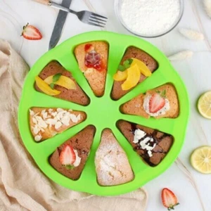 8 Grids Triangle Cake Mould Pizza Pastry Tray Kitchen Baking Pan Silicone Mold - Picture 1 of 11