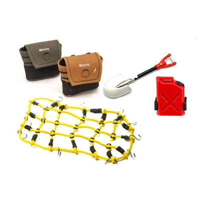 For TRX4 SCX10 MST Jimny VS4 1/10 RC Car Backpack Luggage Net Oil Drum Shovel - Image 1 of 4