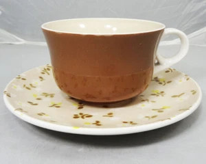 BROWN EYES C5802 by Mikasa Tea Cup & Saucer NEW NEVER USED made in Japan - Picture 1 of 12