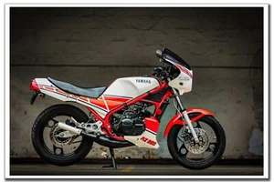 Letrero de pancarta Yamaha RZ350 cartel bicicleta de calle arte de pared cartel gráficos calcomanía imagen - Imagen 1 de 3