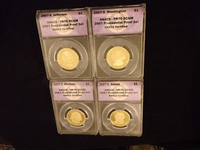 2007 -S    Presidents     4 Coin Set          ANACS     PR 70 DCAM - Image 1 of 2