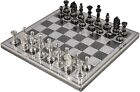 12'' Weighted Luxury Brass Metal Chess Pieces And Board Set