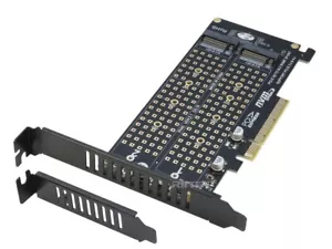 Dual M.2 NVME to PCIE Express 3.0 Gen3 X8 X16 Adapter Card,Software RAID Support - Picture 1 of 9