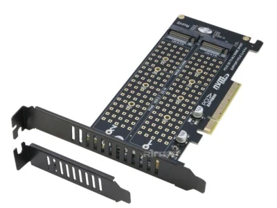 Dual M.2 NVME to PCIE Express 3.0 Gen3 X8 X16 Adapter Card,Software RAID Support - Image 1 of 4