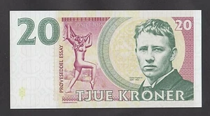 🔴NORWAY  20 Kroner 2016  UNC  SPECIMEN  ESSAY  Private issue  000544 Nude woman - Picture 1 of 2