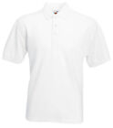 WHITE FRUIT OF THE LOOM POLO SHIRT, NEW,  S M L XL XXL 