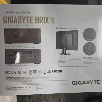 Gigabyte BRIX s Intel J4105 Celeron CPU Mini Barebone Compact PC Kit - Image 1 of 3
