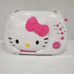 Hello Kitty 2 Scheiben Breitschlitz Toaster KT5211 Brot Bagel Weiß Rosa Sanrio Getestet - Bild 1 von 12
