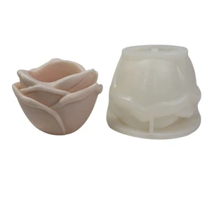 Small Rose Concrete Flowerpots Silicone Mold DIY Cactus Succulent Pot Moulds - Picture 1 of 8