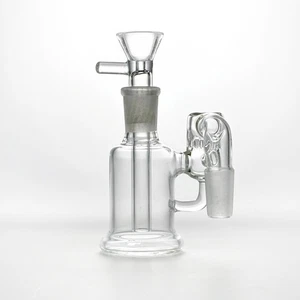 Pyrex 14mm 90° Glass Ash Catcher Dual Chamber Honeycomb Perc for Glass Bong - Picture 1 of 6
