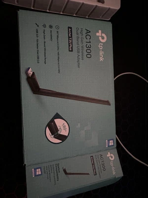 TP-LINK Archer T3U Plus 1300Mbps Wireless Dual-Band USB Adapter - Black - Image 1 of 3