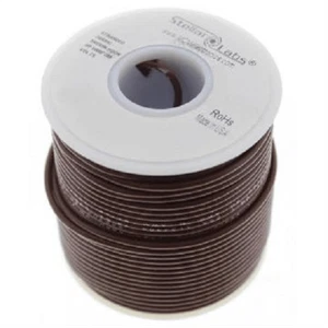 Stellar Labs 22 AWG tinned copper stranded wire 25 foot spool, brown 24-15101 - Picture 1 of 1
