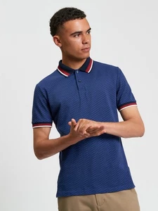 Polo Ben Sherman Estampado a Cuadros Manga Corta Azul Persa 1013057 - Imagen 1 de 3