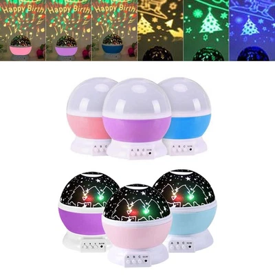 Rotating LED Galaxy Starry Sky Projector Night Light Ocean Wave Star Moon Decor - Image 1 of 4