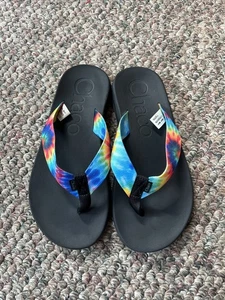 Sandalias Chaco Rainbow Tye Dye Toe Post para hombre talla 9 - Imagen 1 de 11