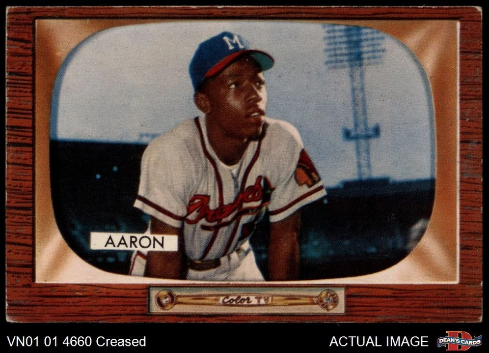 1955 Bowman #179 Hank Aaron Braves HOF 3 - MUITO BOM ESTADO - Imagem 1 de 1