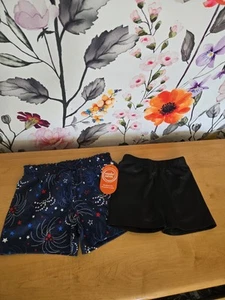 Mädchen Medium Shorts Set 4. Juli Schwarz Stretch Taille Rot Weiß Blau Wunder M - Bild 1 von 18