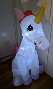 NEW 4.5 ft LED Unicorn Airblown Inflatable Christmas Home Accents Holiday - Picture 1 of 2