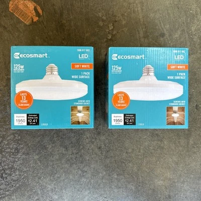 EcoSmart Wide Surface LED Light Bulb Soft White Non-Dimmable 125W Eqv 2-Pack - Image 1 of 4