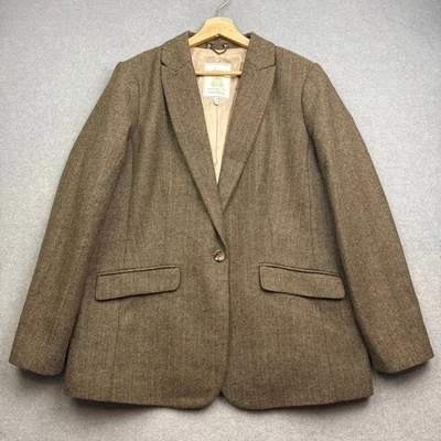Joules Tweed Jacket UK 18 Brown BRAMBLE Blazer Herringbone Hacking Country - Image 1 of 4