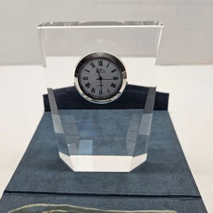 Badash Crystal Clock  4 1/4" x 3"  New Battery - Foto 1 di 7