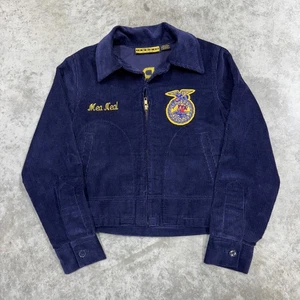 FFA Official Corduroy Jacket Womens Small Blue Embroidered Georgia Bainbridge - Picture 1 of 8