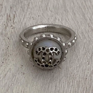 CHANEL Ring CC Mark 02C Silver Women's Accessory US6-6.5 From Japan y8845 - Picture 1 of 6