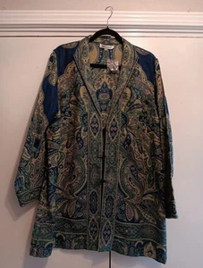 Travel Smith Cardigan Women's Plus Size XL Woven Coat 48" Chest KIMONO Jacket - Picture 1 of 14