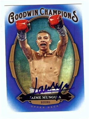 Jaime Munguia 2020 UD Goodwin Champions Hand Signed Autograph Blue  #18 JSA - Image 1 of 3