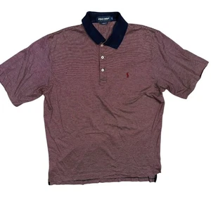 Polo Golf Ralph Lauren 100% Pima Cotton Short Sleeve Polo Shirt Striped Large - Picture 1 of 7