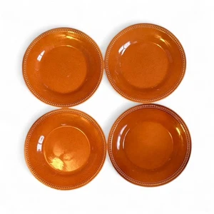 Pier 1 Imports Spice Route Nutmeg Salad Plates Set of 4 Beaded Stoneware, 10.5” - Picture 1 of 4