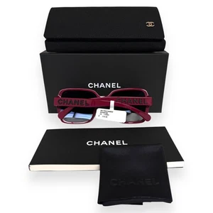 Gafas de sol Chanel ch5408-A 1769/S6 Burdeos Rojo Negro Logo con estuche - Imagen 1 de 15