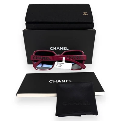 Очки солнцезащитные Chanel ch5408-A 1769/S6 Bordeaux красные черные с логотипом и чехлом  - Изображение 1 из 4