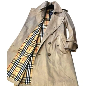 BURBERRY Nova Check Trench Coat Double Breasted Beige - Picture 1 of 10