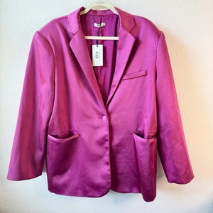 SLA The Label Olivia Oversized Fuschia Pink Blazer Size Large - Picture 1 of 12