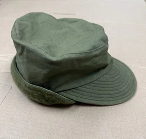 Trucker Hat Baseball Cap Vintage Size Large 7-1/8 7-1/4 Ear flaps Military Cold - Picture 1 of 6