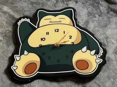 Snorlax Wall Clock Pokemon Battery Bedroom Decor Kids Room Handmade - Image 1 of 4