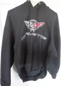 Vtg Corvette Car Hoodie Sweatshirt Mens Size Large Steve and Barry’s Embroidered - Picture 1 of 8