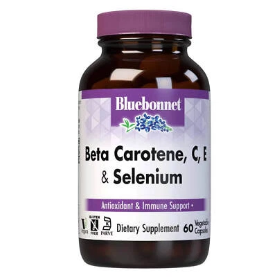 Bluebonnet Beta Carotene C E & Selenium 60 Veg Capsules - Image 1 of 4