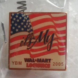 Walmart patriotische Anstecknadel Hut It's My Wal-Mart YBM 2005 USA Flagge Pin Neu aus altem Lagerbestand - Bild 1 von 5