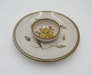 John B Taylor Ceramics Leaf Chip Dip Salsa Pottery 12" Round Serving Platter USA - Picture 1 of 10