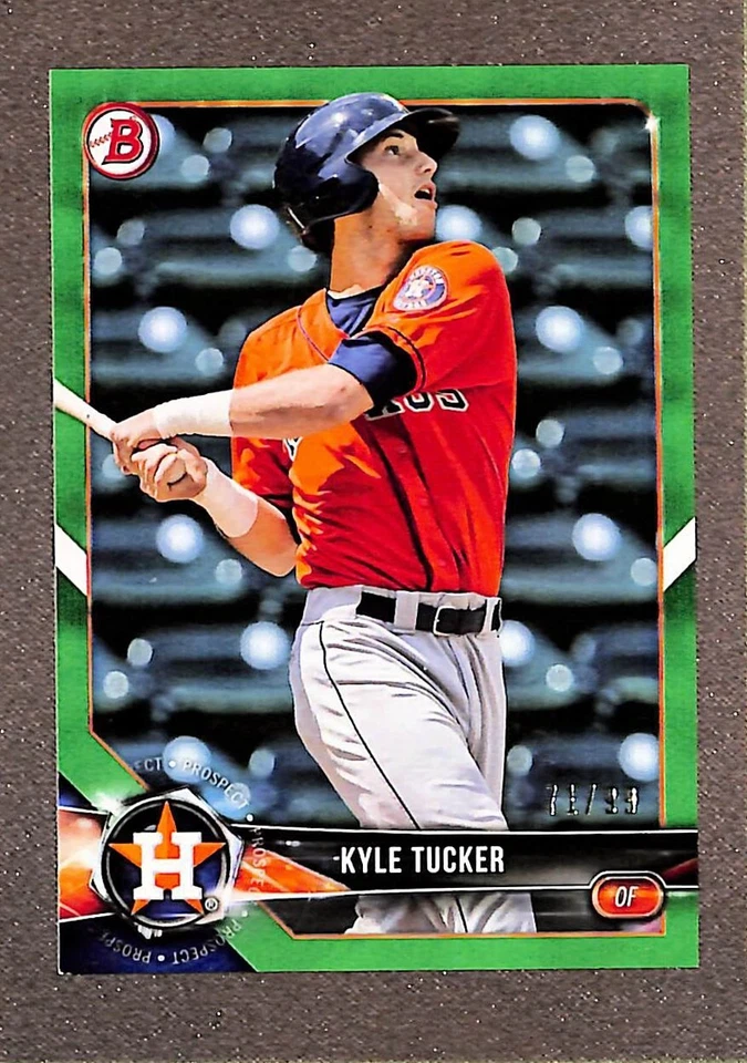 2018 Bowman Prospects Green #BP55 Kyle Tucker /99 - Image 1 of 3