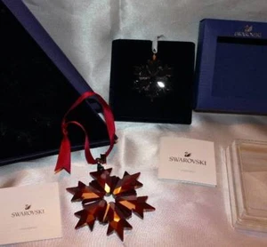 2 NEW Swarovski Crystal Ornaments Little + Red Snowflake 2018 5460487 5349843 - Picture 1 of 3