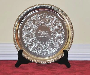 TAUNTON beschriftet versilbert 12" rund Serviertablett - Bild 1 von 6