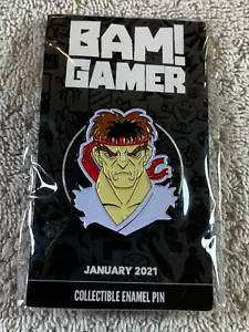 LE Ryu Street Fighter Enamel Pin Bam Box Exclusive Gamer - Picture 1 of 2